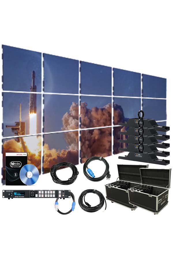 American DJ  VS3 5x3 ADJ 3.9mm LED Video Wall 8ft 2" x 4ft 11" - with VX4 and road cases