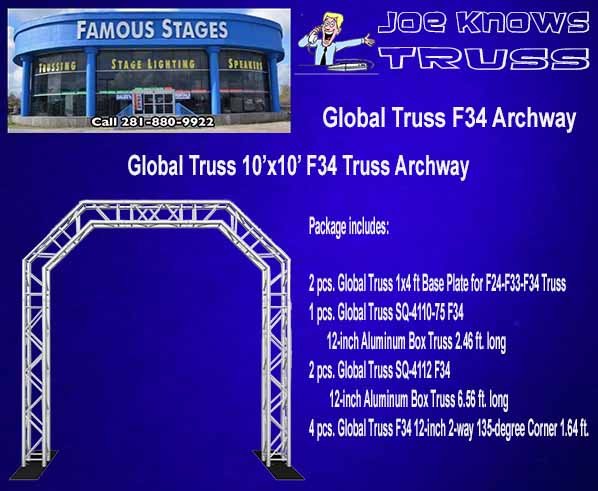 Global Truss F34 10 feet x10 feet Truss Archway