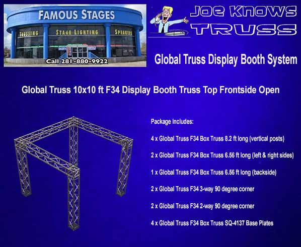 Global Truss 10x10 ft F34 Display Booth Truss (Top Frontside Open) Materials List