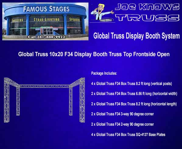 Global Truss 10x20 ft Rectangular Trade Show Booth  Top Frontside Excluded