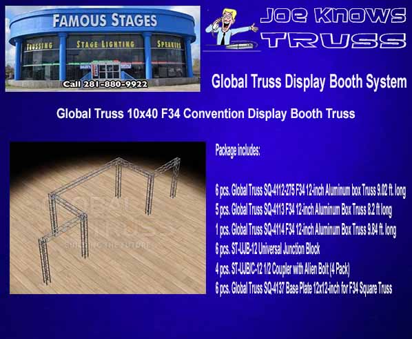 Global Truss F34 10x40 ft Convention Booth Display System