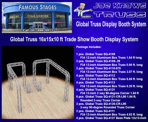 Global Truss 16x15x10 ft Trade Show Booth Display System materials list