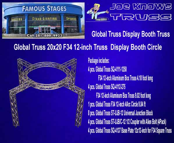 Global Truss 20x20 Feet F34 12-Inch Truss Display Booth Circle for Stage Truss
