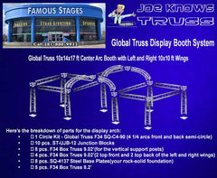 Global Truss 10x14x17 ft Center Arc Booth with Left and Right 10x10 ft Wings Package