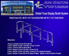 Global Truss 4.23' x 26.76' x 10.1' Curved Back Wall with 10.1' x 10.1' Center Booth