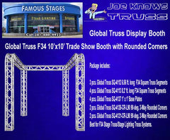 Global Truss 10'x10'x10’ U-shaped trade show booth F34 stage truss system