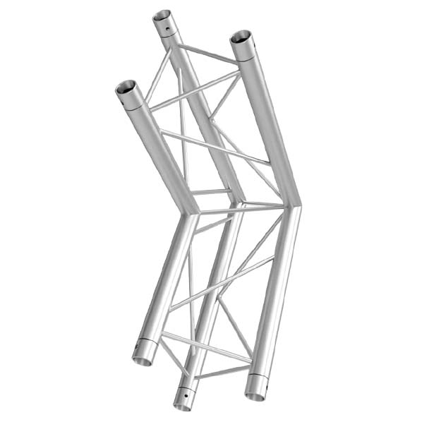 GLOBAL TRUSS F23 8.5" ALUMINUM TRIANGLE TRUSS TR96112-21-2 WAY 90°CORNER-APEX UP/DOWN vertical right| Stage Truss