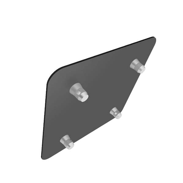 Global Truss - SQ-4137H-BLK - F34 16-inch x 16-inch Aluminum Base Plate Black slant left down | Stage Truss