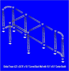 Global Truss 4.23' x 26.76' x 10.1' Curved Back Wall with 10.1' x 10.1' Center Booth
