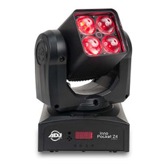 ADJ Inno Pocket Z4 Moving Head Pack of 2 - front left side red | Stage Lighting