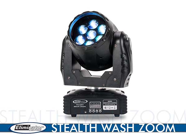 Eliminator Lighting Stealth Wash Zoom-ADJ-Pack of 3 for Stage Lights/Truss events - front right side view