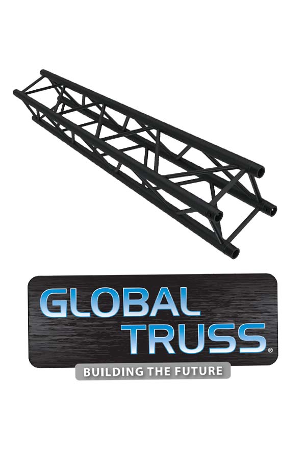 Global Truss - SQ-4109-BLK F34 12-INCH ALUMINUM BOX TRUSS BLACK 1.64 FT with logo