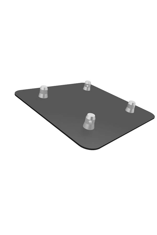 Global Truss - SQ-4137H-BLK - F34 16-inch x 16-inch Aluminum Base Plate Black horizontal slant left  | Stage Truss