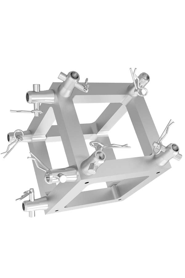 Global Truss Aluminum Box Truss 4-inch Universal Junction Block horizontal slant right | Stage Truss