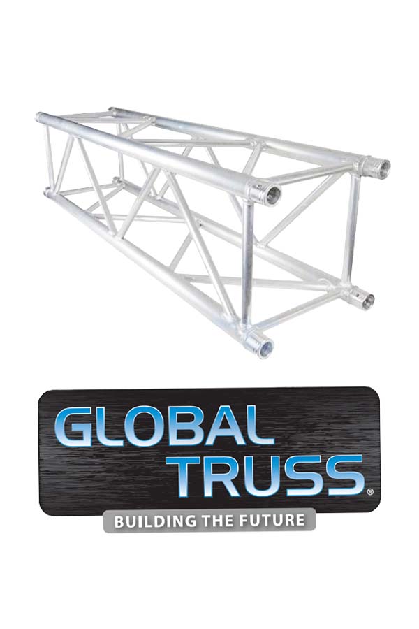 Global Truss F44P-DT44P 16-inch Aluminum Box Truss - 1.64' long with logo | Stage Truss