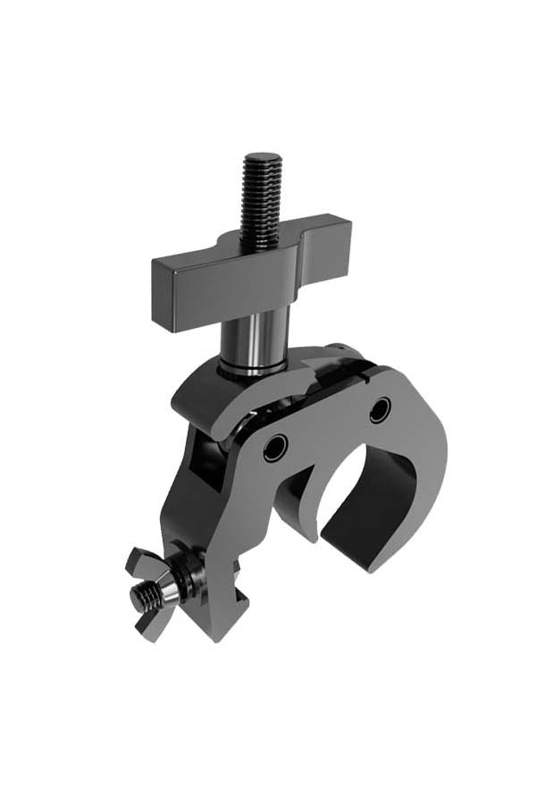 Global Truss-QUICK RIG CLAMP BLK-Heavy Duty Hook Style Clamp For 50mm Tubing F31,F32,F33,F34,F44P Truss Black vertical