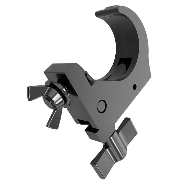 Global Truss-SNAP CLAMP BLK-Medium Duty Hook Style Clamp 50mm Tubing-F31,F32,F33,F34,F44P Truss Black-slant right