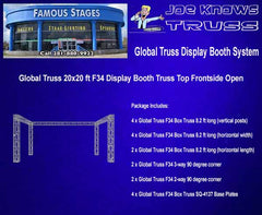 Global Truss 20x20 ft Square Trade Show Booth Front Top Open