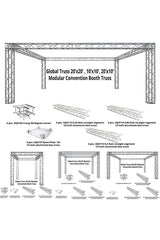 10x10 & 10x20 & 20x20 Modular Global Truss Trade Show Exhibit Booth (3 in 1) | Stage Truss
