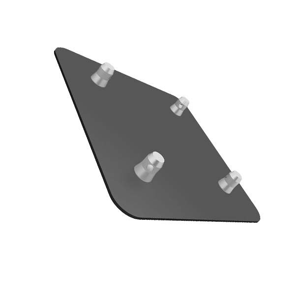 Global Truss - SQ-4137H-BLK - F34 16-inch x 16-inch Aluminum Base Plate Black slant left | Stage Truss