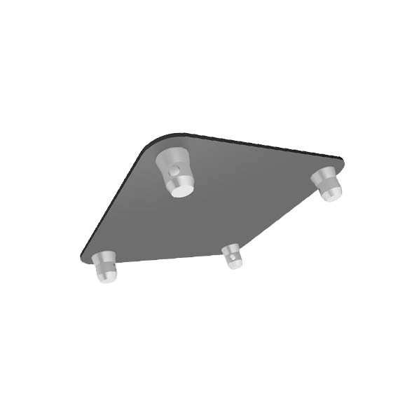 Global Truss - SQ-4137-BLK - F34 12" Black Aluminum Base Plate horizontal right inverted  | Stage Truss