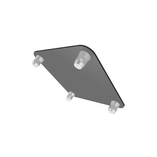 Global Truss - SQ-4137-BLK - F34 12-inch Black Aluminum Base Plate slant right inverted  | Stage Truss