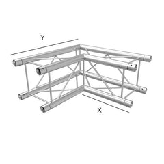 Global Truss F24 8.5in Aluminum Box Truss 8.5” 90° Corner xy dimensions | Stage Truss
