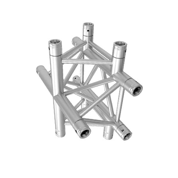 GLOBAL TRUSS TR-4100UD - 4-WAY CROSS-JUNCTION - APEX UP slant right down  | Stage Truss