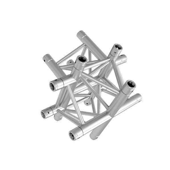 GLOBAL TRUSS TR-4101U - 5-WAY CROSS-JUNCTION - APEX UP slant right down | Stage Truss