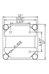 Global Truss - Dura Truss - DT-GP4 SQUARE TRUSS (12IN) STRAIGHT SEGMENTS - 4 ft - end plate dimensions | Stage Truss