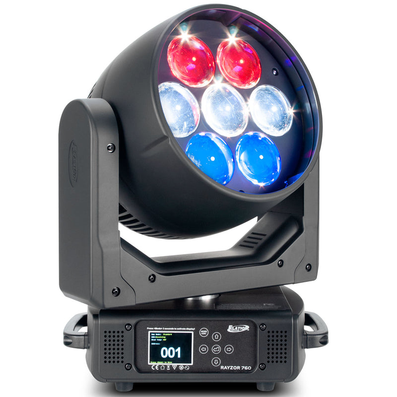 Elation Rayzor 760 Moving Head - front left side red-white-blue | Stage Lighting