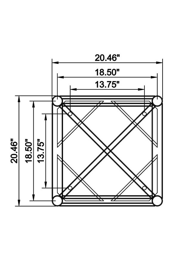 Global Truss - DT-GP20-6FT - end plate dimensions